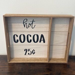 Hot Cocoa Wood Tray Rustic Farmhouse Kitchen Decorative Box Decor Sign Target